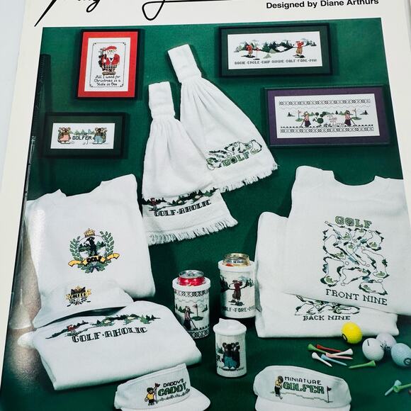 Golfer Golfing Dad Themed Cross stitch Pattern Book Lot Humor Father's day - Picture 11 of 11